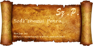 Széphegyi Petra névjegykártya