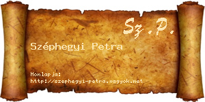 Széphegyi Petra névjegykártya