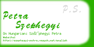 petra szephegyi business card